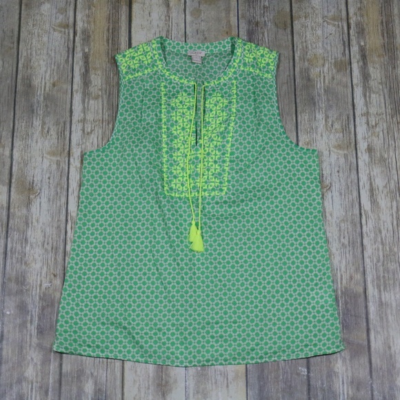 J. Crew Tops - J. Crew Sleeveless Embroidered Tank Top F0595